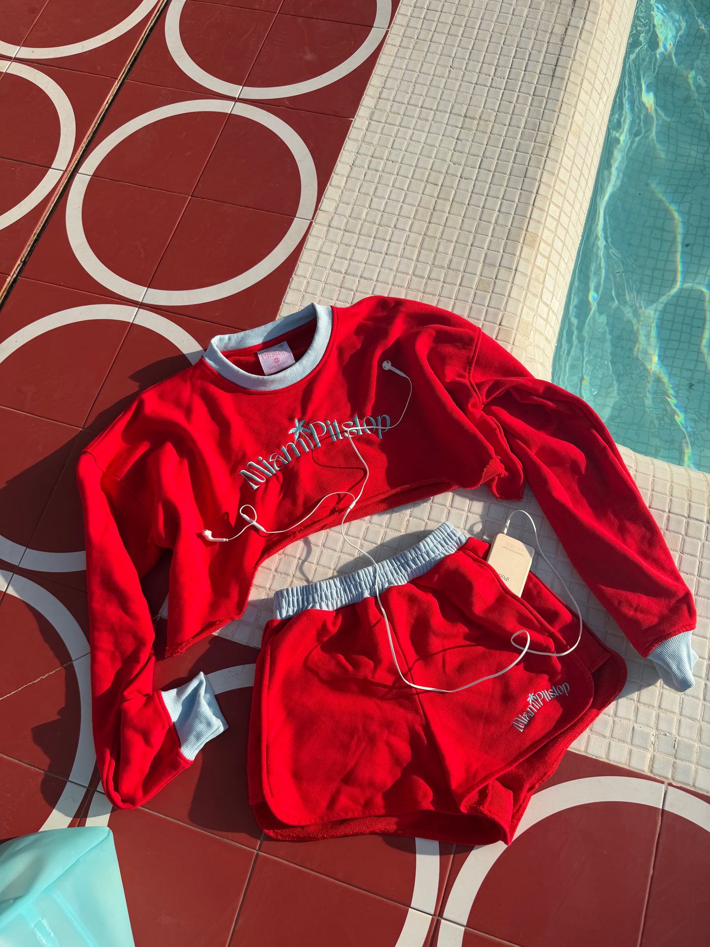 Miami Crop Top Jumper Red