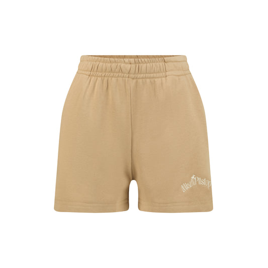 Beige High Waisted Shorts