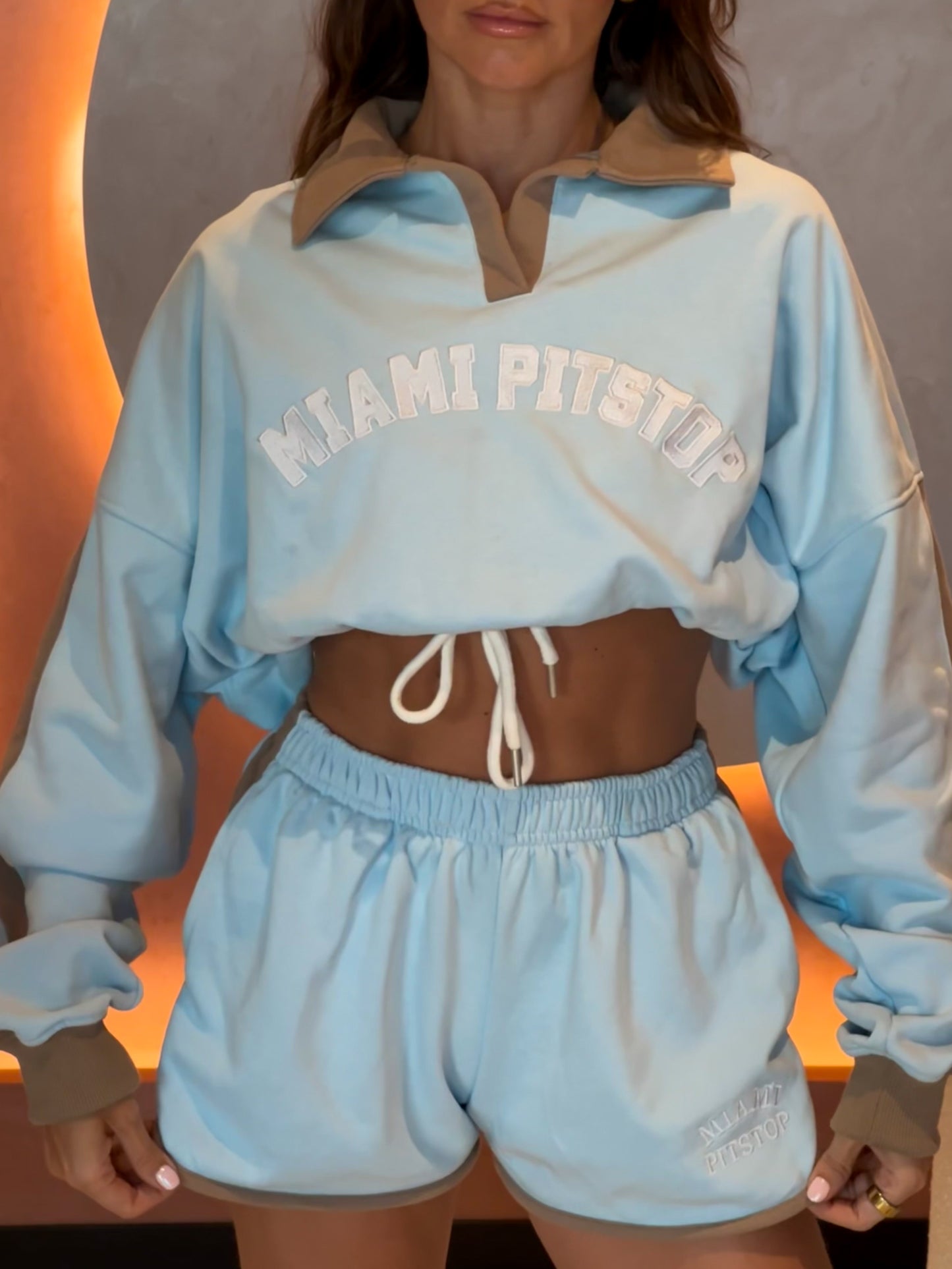 Powder Blue Runner Shorts